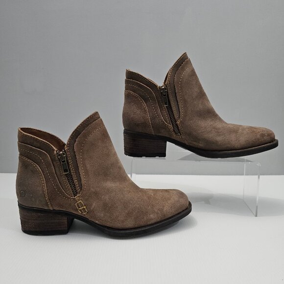 Born Malta II Ankle Bootie Womens 9 Brown Suede Distressed Western Cowboy NEW - Picture 3 of 15